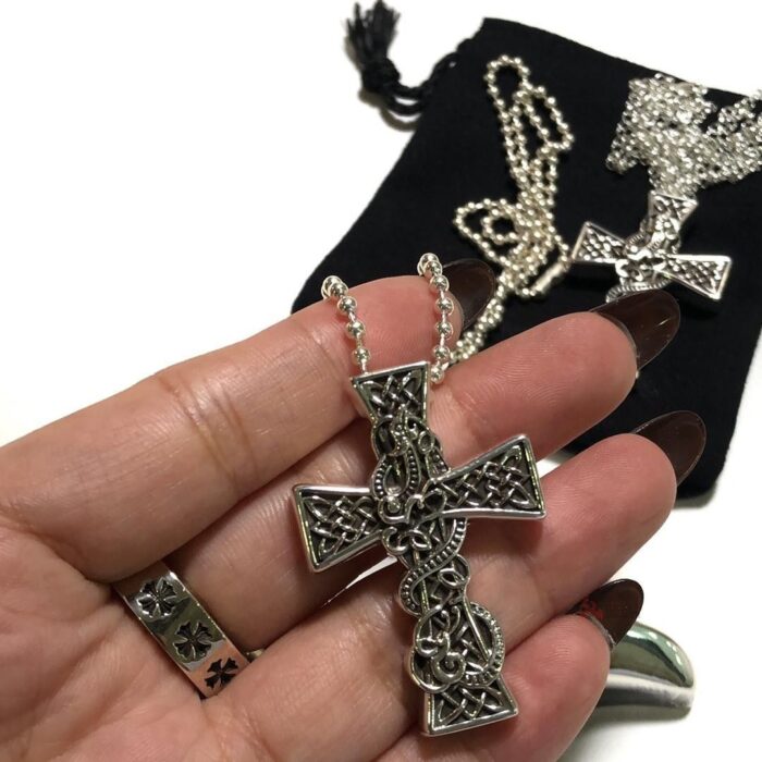 Chrome Hearts Celtic Cross Dragon Necklace - Image 4